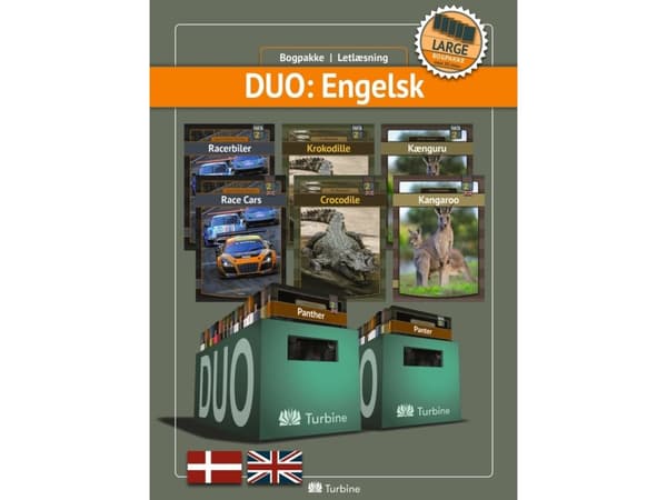 Duo: Engelska (LARGE 30 böcker) | Bokpaket, lättläst, fakta | Språk: Danska