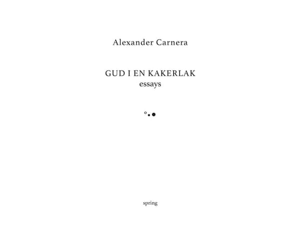Gud i en kakerlak | Alexander Carnera