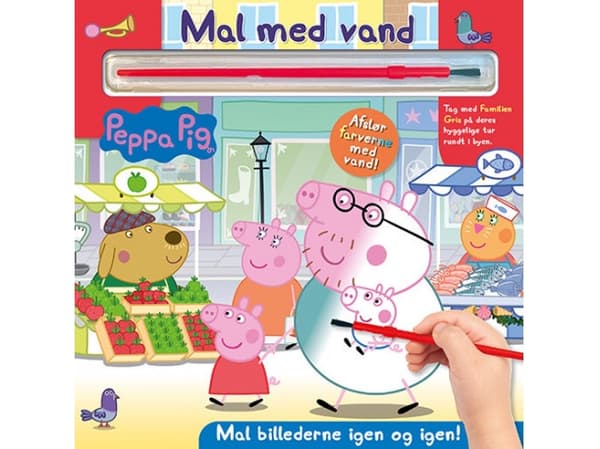Peppa Pig - Mal med vand - Gurli Gris (bog med pensel - farvelæg igen og igen)