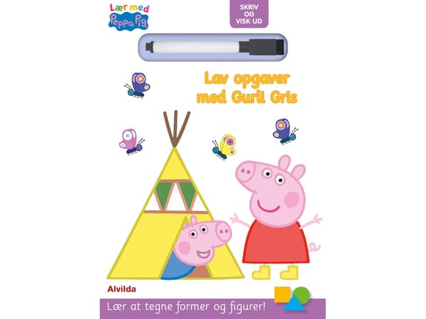 Peppa Pig - Lær med Gurli Gris - Skriv og visk ud - Lav opgaver med Gurli Gris | Språk: Danska
