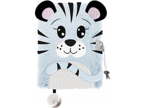 Dagbok med hengelås 3D hårete A5 96k My Little Friend Snow tiger |
