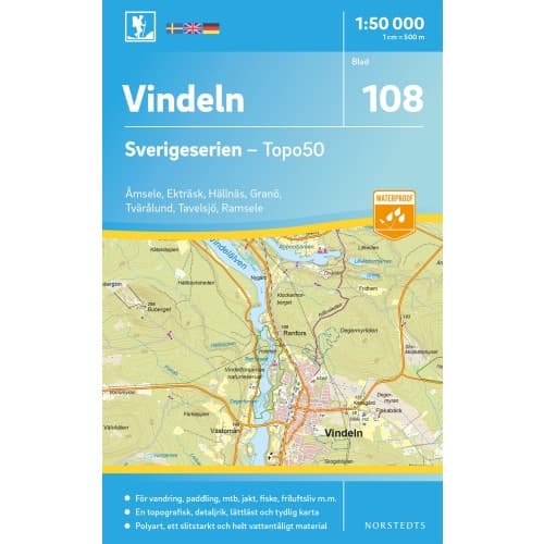 108 Vindeln Sverigeserien Topo50 : Skala 1:50 000