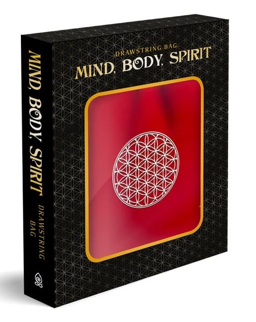 White Embroidered Flower of Life on Red Drawstring 9780764359781
