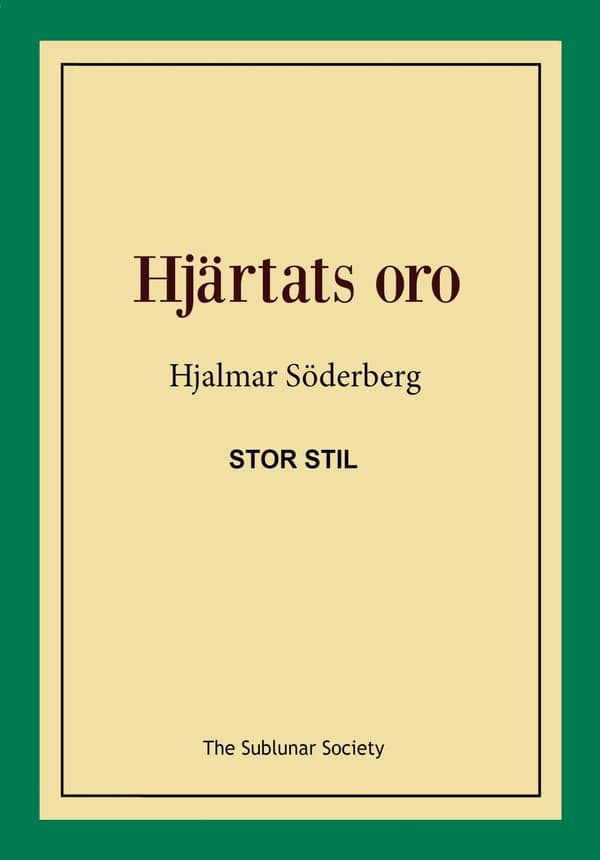 Hjärtats oro (stor stil) 9789188221070