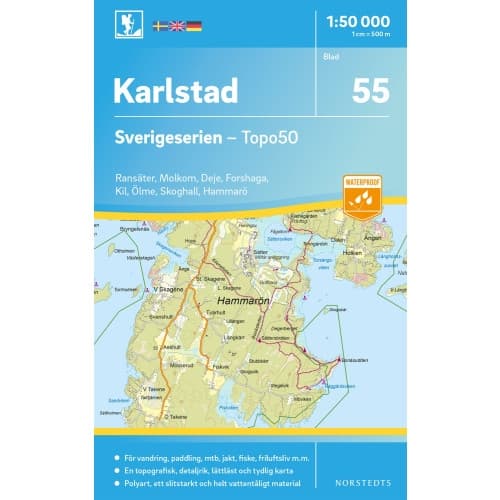 55 Karlstad Sverigeserien Topo50 : Skala 1:50 000