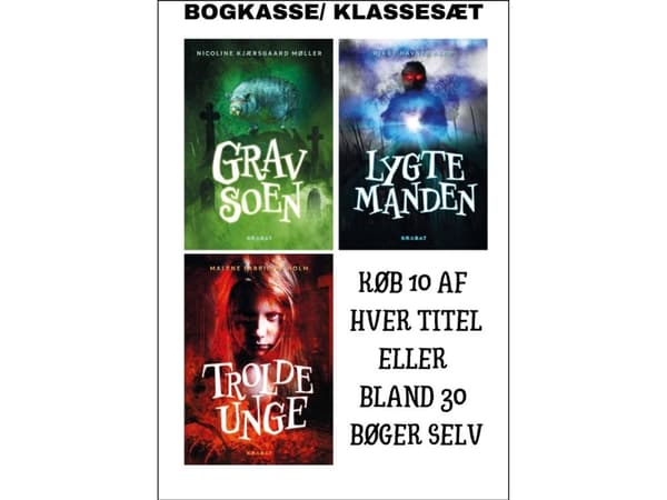 Bogkasse / klassesæt med 30 Vættebøger | Bogkasse