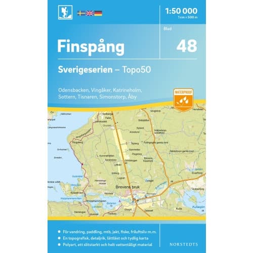 48 Finspång Sverigeserien Topo50 : Skala 1:50 000