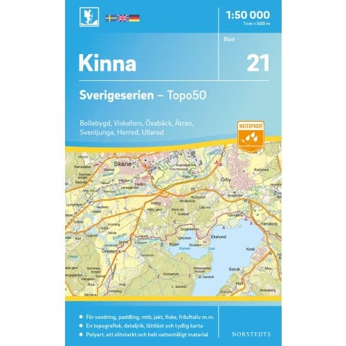 21 Kinna Sverigeserien Topo50 : Skala 1:50 000