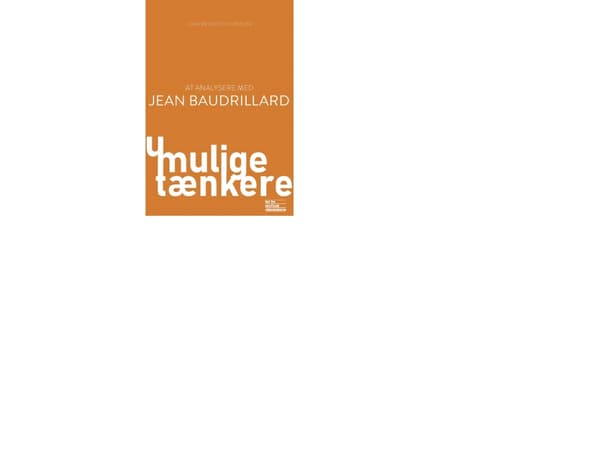 At analysere med Jean Baudrillard | John Benedicto Krejsler | Språk: Danska