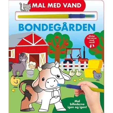 Maalaa vedellä - Maalaistalo (pahvikirja ja sivellin - väritä uudelleen ja uudelleen)