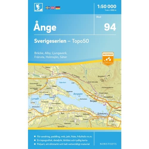 94 Ånge Sverigeserien Topo50 : Skala 1:50 000