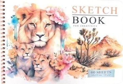 Skissebok A5/60K vanlig Lions FRESH |