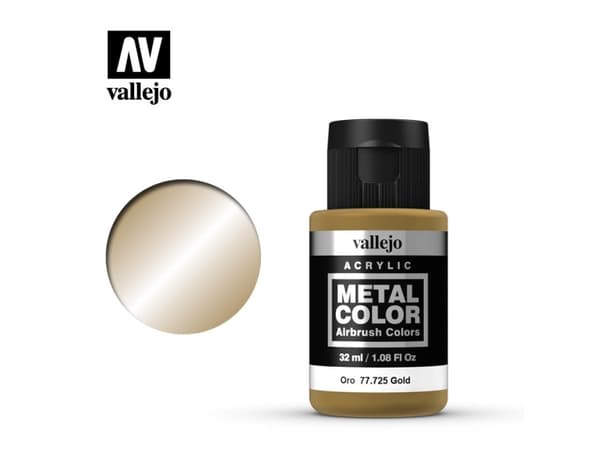 Vallejo 77.725, Guld, Akrylfärg, Vätska, 32 ml, 1 styck