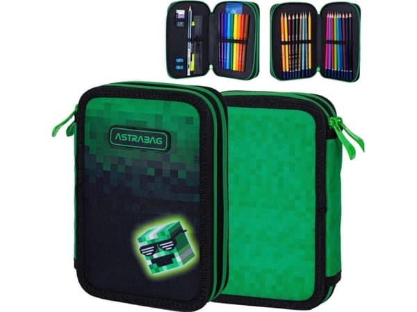 Astra pennal Dobbelt pennal med Astrabag Pixel Hero AC21 tilbehør |