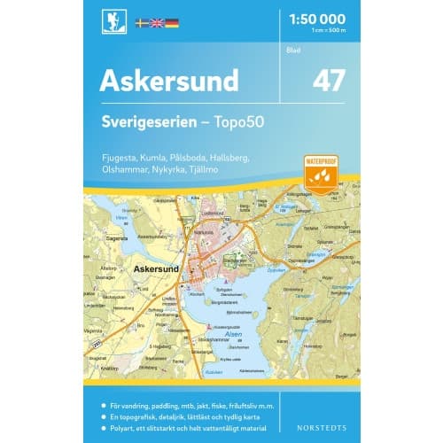 47 Askersund Sverigeserien Topo50 : Skala 1:50 000