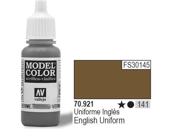 Vallejo 70.921, Ruskea, Akryylimaali, Nestemäinen, 17 ml, 1 kpl |