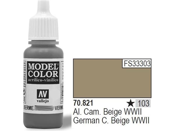 Vallejo 70.821, Beige, Acryl maling, Væske, 17 ml, 1 stykker |