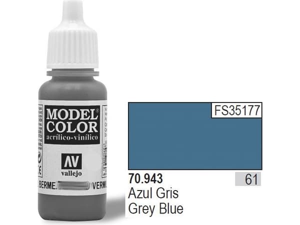 Vallejo 70.943, Blå, Grå, Akrylfärg, Vätska, 17 ml, 1 styck |