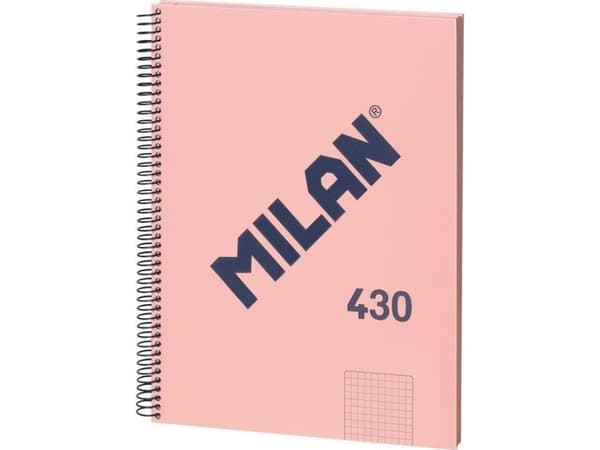 Spiral notatbok A4/80K rutenett 1918 rosa MILAN |