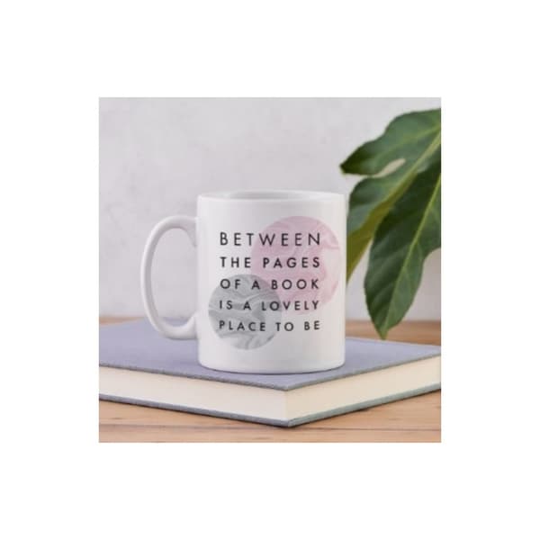 Literary Mug - "Between The Pages" - Marble Design