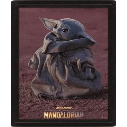 Star Wars: The Mandalorian (Grogu) 10 x 8" 3D Lenticular Poster (Framed)