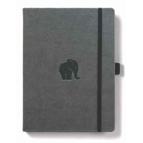 Dingbats A5+ Wildlife Grey Elephant Notebook - Dotted