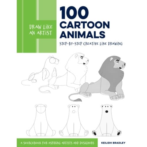 Draw Like an Artist: 100 Cartoon Animals (häftad, eng)