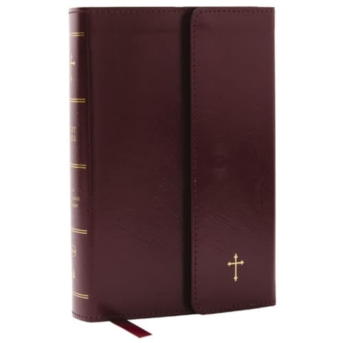 NKJV Compact Paragraph-Style Bible w/ 43,000 Cross References, Burgundy Leatherflex w/ Magnetic Flap, Red Letter, Comfort Print: Holy Bible, New King