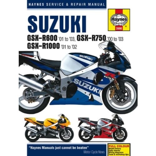 Suzuki GSX-R600 (01 - 03), GSX-R750 (00 - 03), GSX-R1000 (01 - 02) Haynes Repair Manual (häftad, eng)