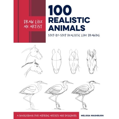 Draw Like an Artist: 100 Realistic Animals (häftad, eng)
