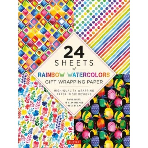 Rainbow Watercolors Gift Wrapping Paper - 24 sheets (häftad, eng)