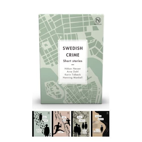 Box with four Swedish Crime Stories