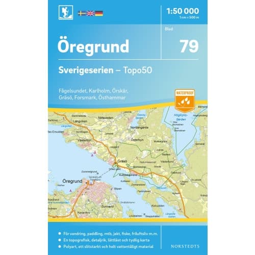 79 Öregrund Sverigeserien Topo50 : Skala 1:50 000