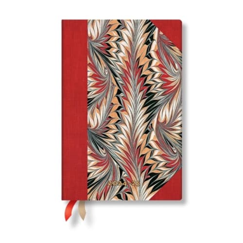 Rubedo (Cockerell Marbled Paper) Mini 12-month Verso Hardback Dayplanner 2025 (Elastic Band Closure) (inbunden, eng)