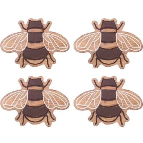 Sass & Belle Wooden Bee Coasters - Set Of 4