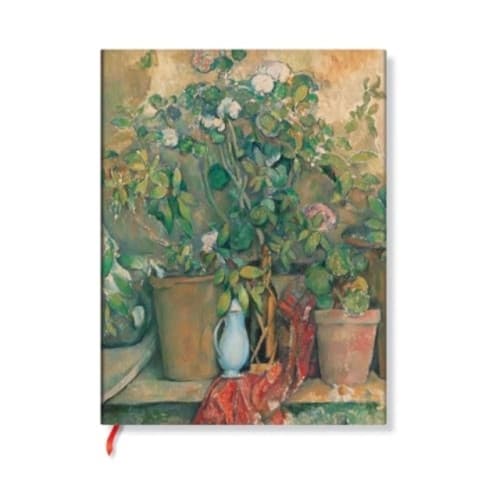 Cezanne’s Terracotta Pots and Flowers Midi Unlined Hardback Journal (Elastic Band Closure) (inbunden, eng)