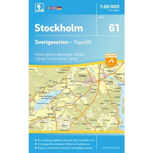 61 Stockholm Sverigeserien Topo50 : Skala 1:50 000