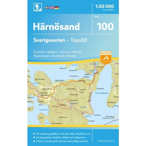 100 Härnösand Sverigeserien Topo50 : Skala 1:50 000
