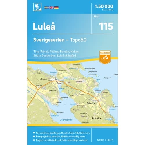 115 Luleå Sverigeserien Topo50 : Skala 1:50 000