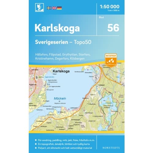56 Karlskoga Sverigeserien Topo50 : Skala 1:50 000