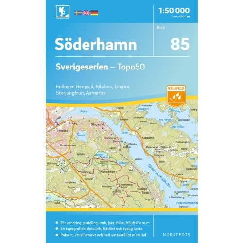 85 Söderhamn Sverigeserien Topo50 : Skala 1:50 000