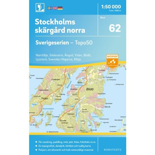 62 Stockholms Skärgård norra Sverigeserien Topo50 : Skala 1:50 000