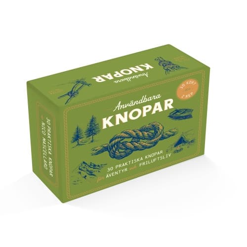 Användbara knopar : box med kort och rep. 30 praktiska knopar (bok)