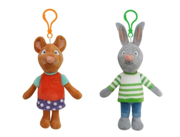 Pip and Poppy teddybjörnar väska hänge / nyckelring - display med 12 assorterade bitar (pris per styck kr. 79,95) | Språk: Danska