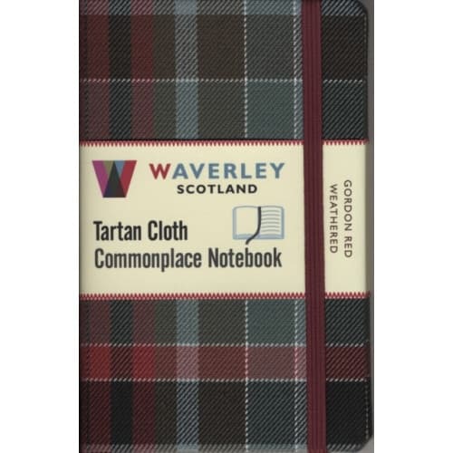 Waverley (M): Gordon Red Weathered Tartan Cloth Commonplace Notebook (inbunden, eng)