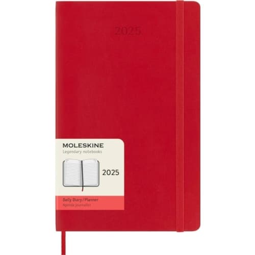 Moleskine 2025 12-Month Daily Large Softcover Notebook: Scarlet Red