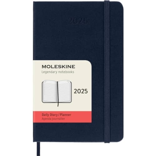 Moleskine 2025 12-Month Daily Pocket Hardcover Notebook: Sapphire Blue
