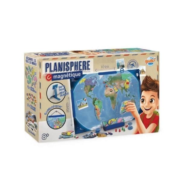 Planisfär magnétique - Märke - Modell - Geografi - Magnetisk - Faktablad