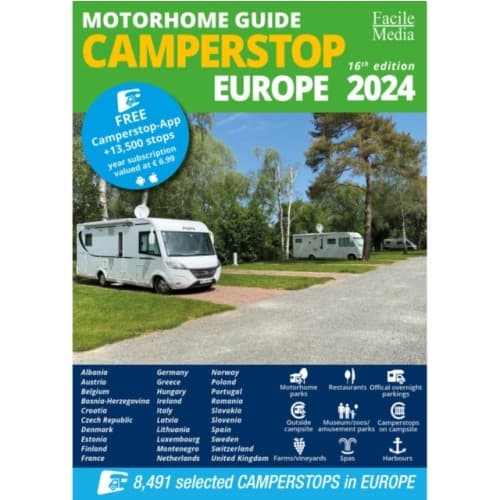 Motorhome guide Camperstop Europe 2024 30 countries GPS (häftad, eng)