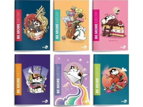 Interdruk Muistikirja A4/36K ruudukko Be More Meow (10kpl) |